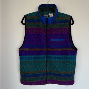Vintage Sunbuster 80’s Fleece Snow Ski Winter Outdoors Zip Up Vest